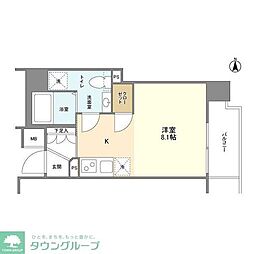 エクセリア九段 ワンルームの間取図画像