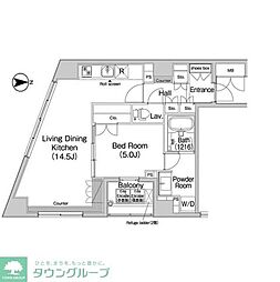 コンフォリア上野広小路 1LDKの間取図画像