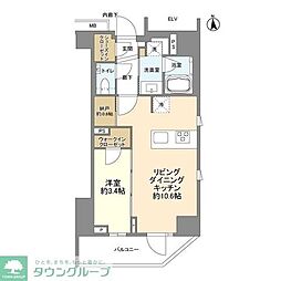 ルジェンテ上野稲荷町 1LDKの間取図画像
