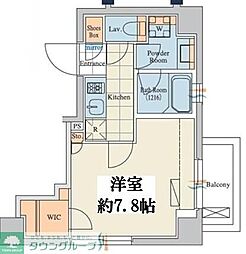 クレストコートTS吾妻橋 1Kの間取図画像