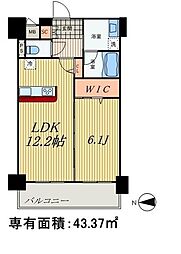 ライツ石原 1LDKの間取図画像