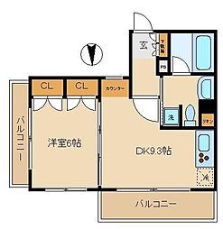 パークアクシス仲御徒町 1DKの間取図画像