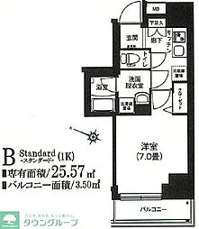 アイルプレミアム本駒込 1Kの間取図画像