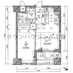 ライジングプレイス浅草参番館 1LDKの間取図画像