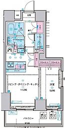ジェノヴィア浅草2スカイガーデン 1LDKの間取図画像