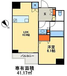 BPRレジデンス蔵前 1LDKの間取図画像