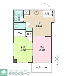 古川ビル 2DKの間取図画像