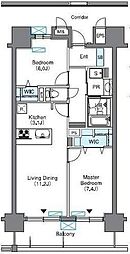 ロイヤルパーリスリバーサイド 2LDKの間取図画像