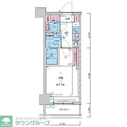 Genovia南千住4skygarden 1Kの間取図画像