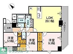 ZOOM日本橋馬喰町 3LDKの間取図画像