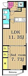 RESIDIA上野御徒町 1LDKの間取図画像