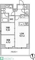 リテラス南千住サウス 2LDKの間取図画像