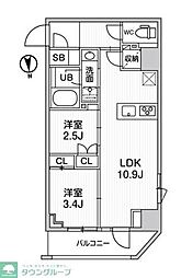 nido新御徒町 2LDKの間取図画像