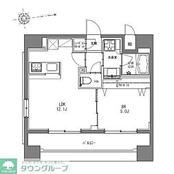 ラドゥセール秋葉原 1LDKの間取図画像