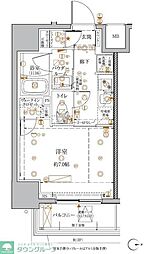 クレイシア・ヴァースクレイシアIDZ王子マークプレイス 1Kの間取図画像