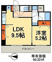 ハイツ川原 1LDKの間取図画像