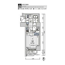 MAINSTAGE錦糸町7ラピス 1Kの間取図画像