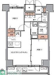 ハーモニーレジデンス錦糸町#001 2LDKの間取図画像