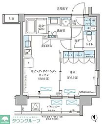 パークアクシス文京本郷 1LDKの間取図画像