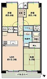 モリス南越谷 3LDKの間取り