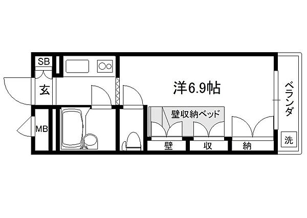 セレーネ田辺III-A 106｜京都府京田辺市興戸塚ノ本(賃貸マンション1K・1階・18.09㎡)の写真 その2