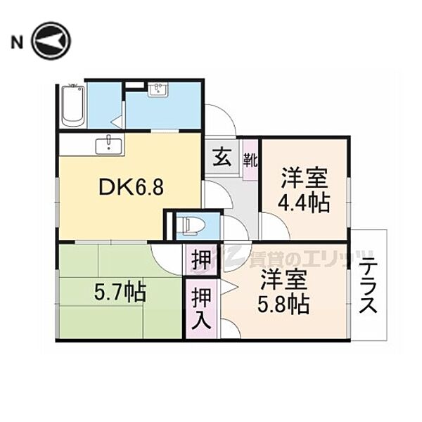 奈良県桜井市大字河西(賃貸アパート2LDK・1階・50.00㎡)の写真 その2