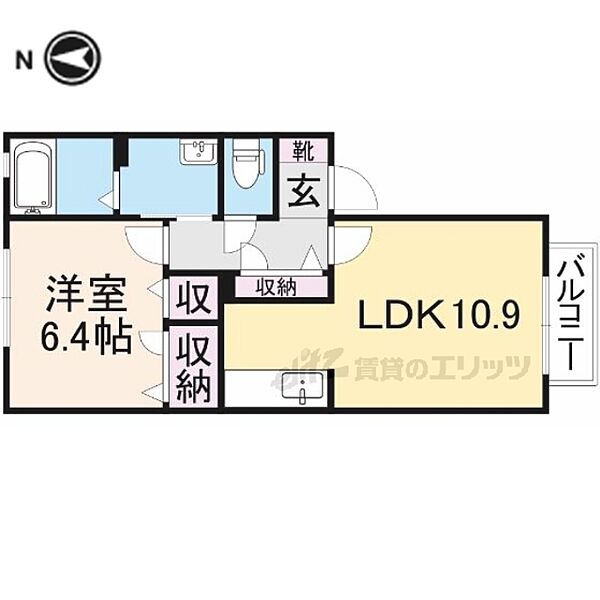 グーテンターク 105｜奈良県橿原市上品寺町(賃貸アパート1LDK・1階・44.72㎡)の写真 その2