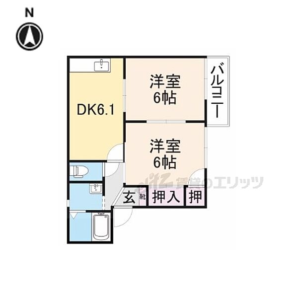 奈良県橿原市栄和町(賃貸アパート2DK・1階・42.00㎡)の写真 その2
