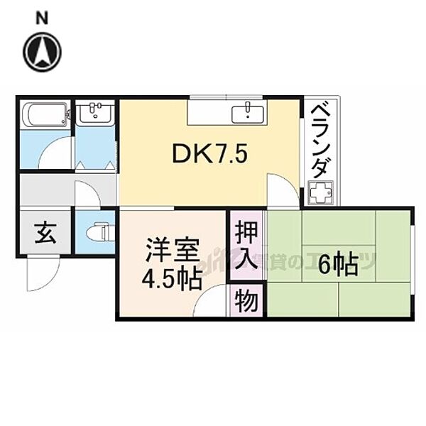 大阪府枚方市茄子作１丁目(賃貸アパート2DK・3階・38.65㎡)の写真 その2