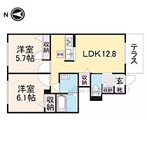 シャーメゾン法隆寺 103 ｜ 奈良県生駒郡斑鳩町興留１丁目（賃貸アパート2LDK・1階・54.31㎡） その2