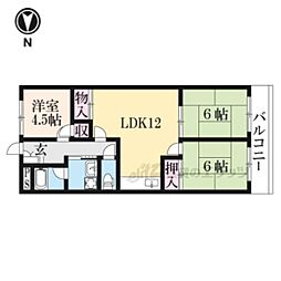 エレガンス登美ケ丘 3LDKの間取図画像