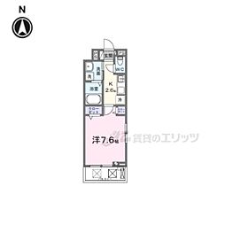 リエゾン学園前 1Kの間取図画像