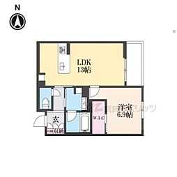 グラン　フェリシア 1階1LDKの間取り