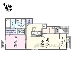 ルナ　ハイツV 1階1LDKの間取り