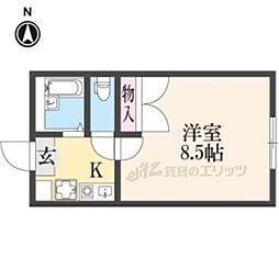 レオパレスウェストコート 1階1Kの間取り