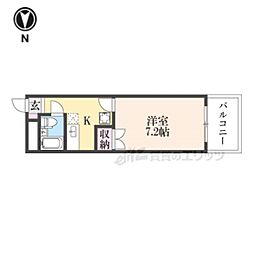 JR関西本線 奈良駅 徒歩7分の賃貸マンション 3階1Kの間取り