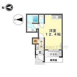 メゾンドココ 1階ワンルームの間取り