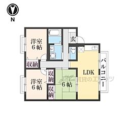 コーポヴェルディ 1階3LDKの間取り