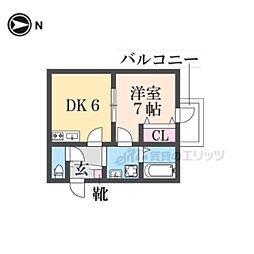 プリマベーラ 2階1DKの間取り