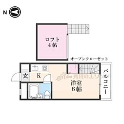 シティパレス21西大寺Ｐａｒｔ1 3階1Kの間取り