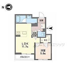 シャーメゾンフェリーチェ 4階1LDKの間取り