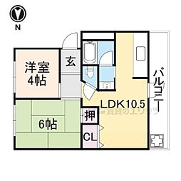 菅原三和マンション 2LDKの間取図画像