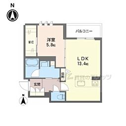 ジェイエイチエスプレミア西大寺 1LDKの間取図画像