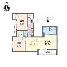 シャーメゾン西大寺南 2LDKの間取図画像