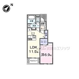 フラン・ソレイユ 学園前 1LDKの間取図画像