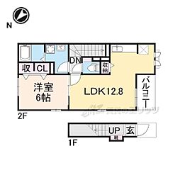 サニーシャトウS 1LDKの間取図画像