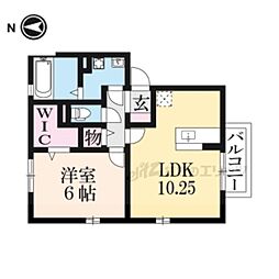 ロハス平城B 1LDKの間取図画像