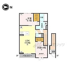 アムフル 2LDKの間取図画像