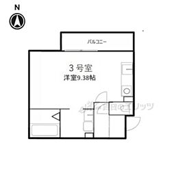 PremiereV ワンルームの間取図画像