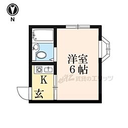 エスティライフあやめ池 1Kの間取図画像